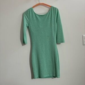 Love Culture Sparkling Mint Mini Dress with open back